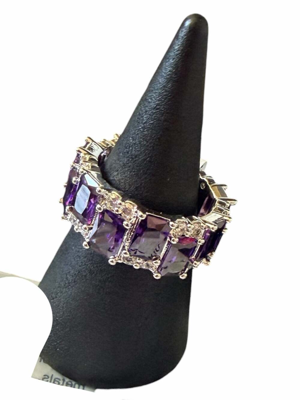 Bomb Party Full Hearts Of Love Amethyst Cubic Zirconia Ring Size 6